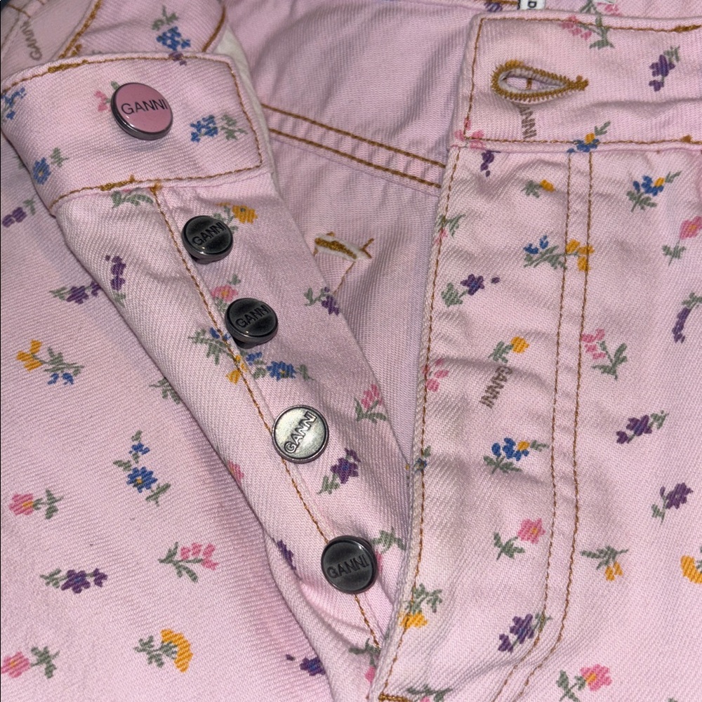 Ganni Pastel Pink Floral Jacket - Picture 2 of 6